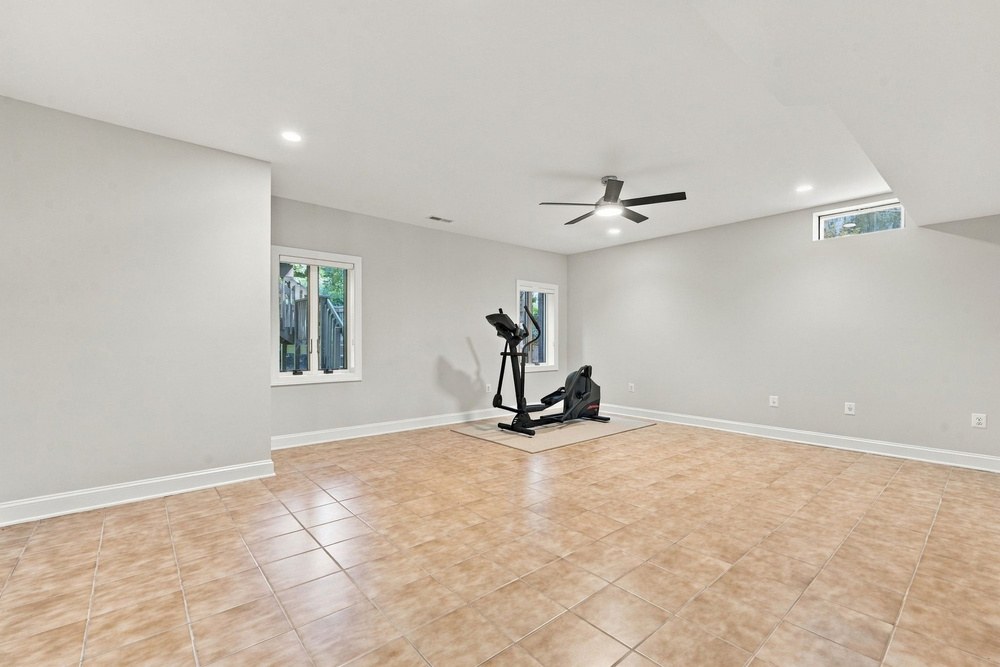 Walk-out lower level recreation room